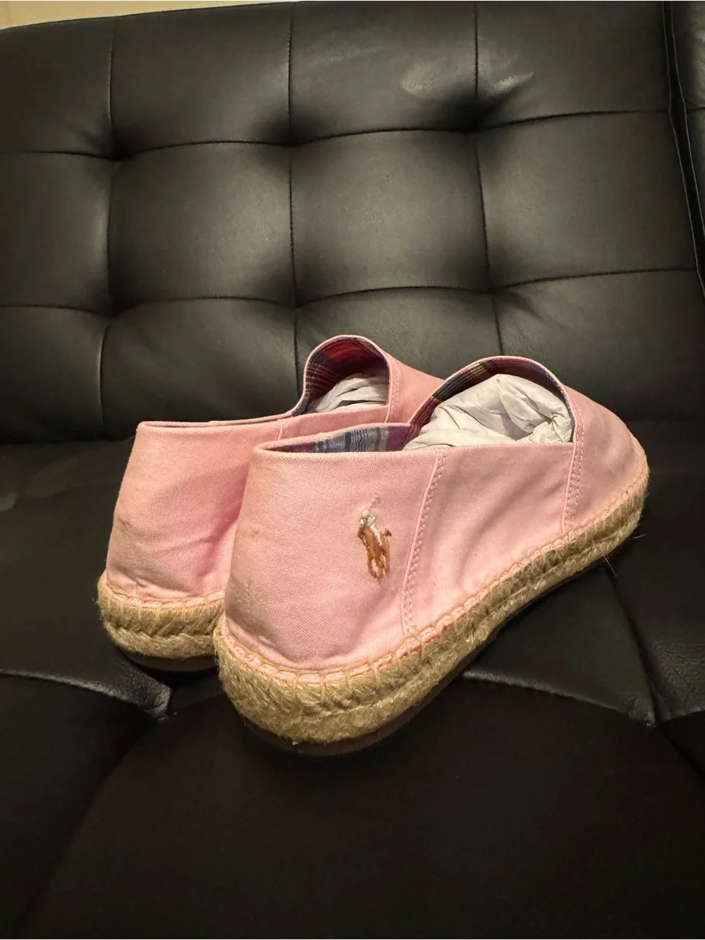 Polo Ralph Lauren Pink Canvas Loafers